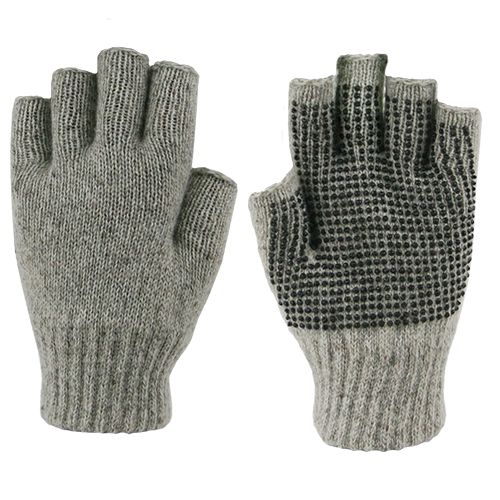 mens black wool fingerless gloves