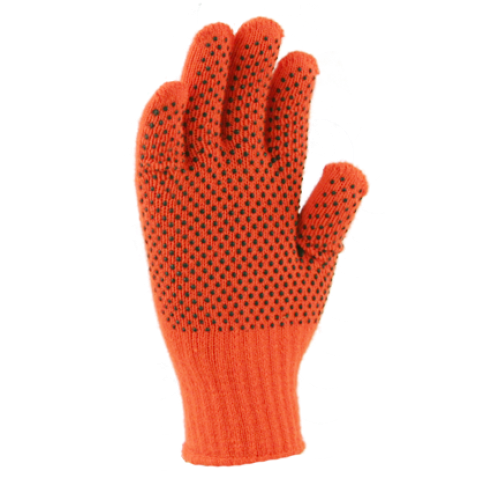 orange wool gloves