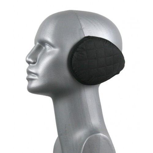 ''WOMENS QUILTED BACK-WRAP EAR WARMER, PLUSH LINED, BLACK ONLY''