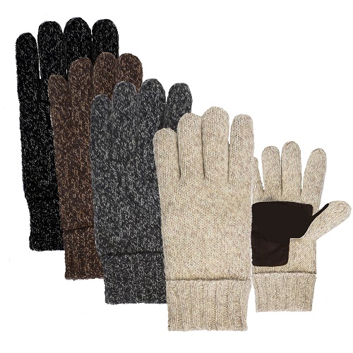 men's ragg wool gloves with leather palms